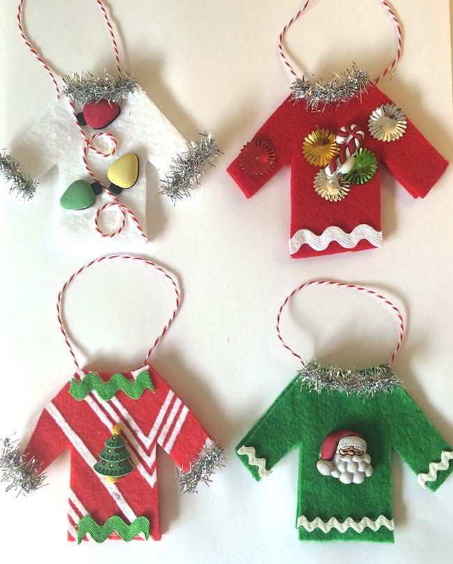 ugly christmas sweater ornaments diy